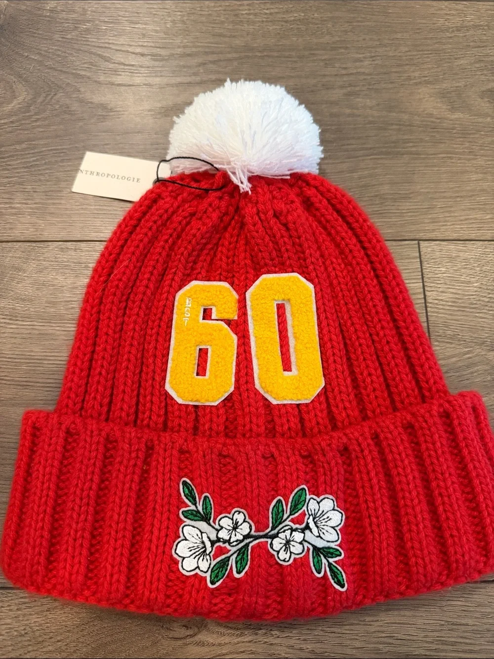 Anthropologie Sporty Floral Beanie